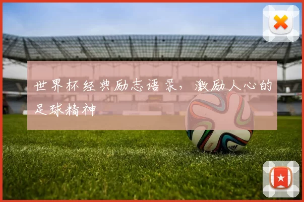 世界杯经典励志语录,激励人心的足球精神